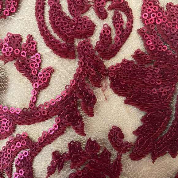 Dress the Population - Karen Plunging Lace Gown - Red - Size M - Picture 16 of 16